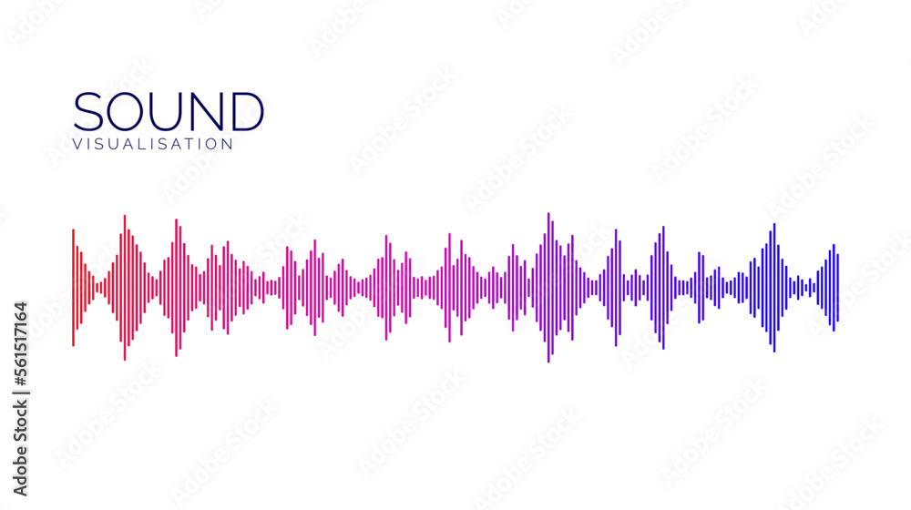 Poster colorful sound wave bar. music track sample, podcast, audio or voice message. equaliser element. dia
