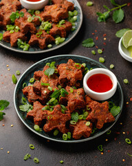 Thai Fish Cake Stars with chili deep and lime. Party food