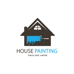 house painting logo design template illustration on white background