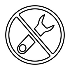 Forbidden Repair vector icon. Style is bicolor flat icon symbol,