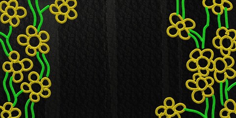 flower circles and lines background frame with text area