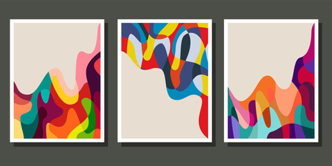 collection of liquid abstract posters full color