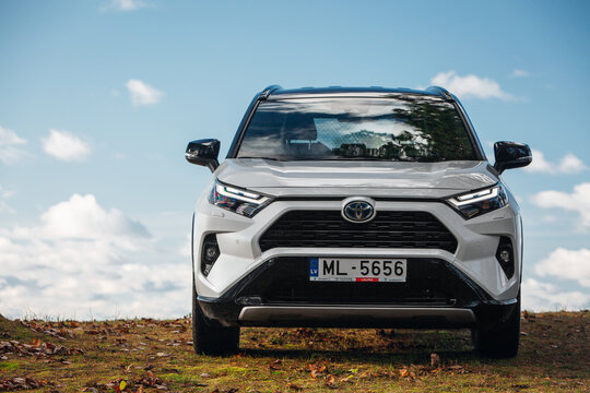 Toyota RAV4 hybrid at the rural road