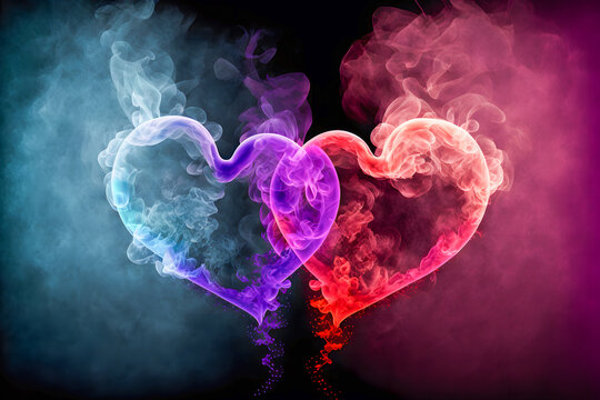Smoking hearts. Valentine's day. Love. Generative AI