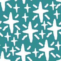 Stars seamless pattern for wrapping, digital paper, wallpaper, fabric print, textile design. Simple silhouette shape of shining star decorative element for kids, baby, children, sport.