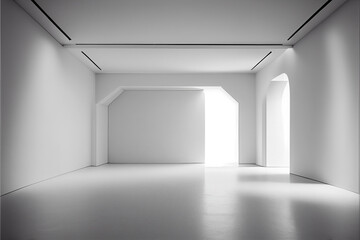 White studio room background with spotlight on. Illustrator Generative AI