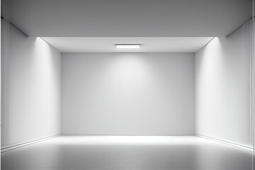 White studio room background with spotlight on. Illustrator Generative AI