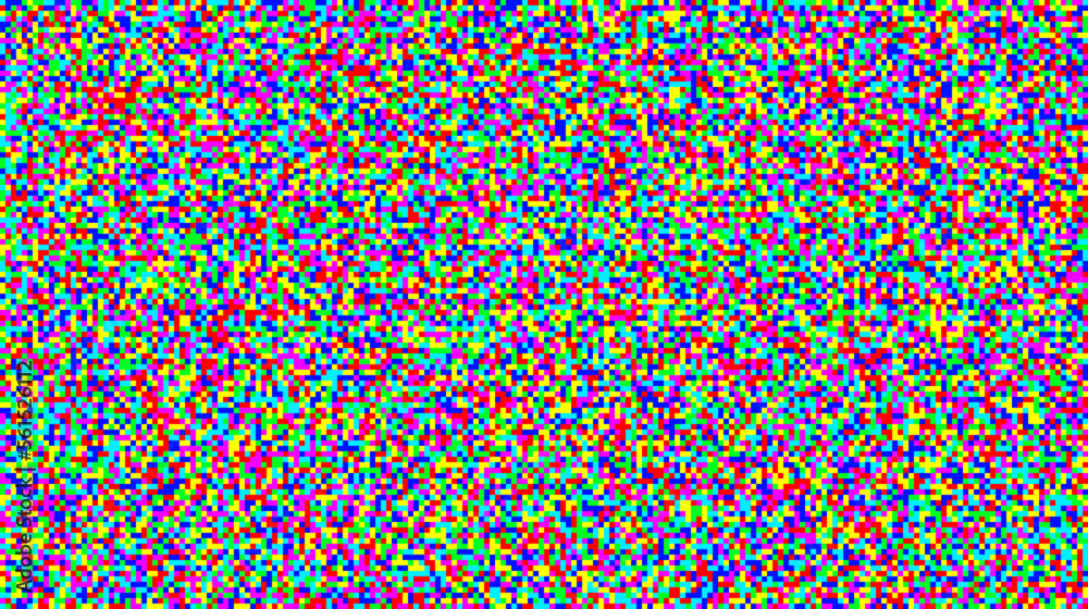 Poster seamless pixelated tv noise texture. color television signal noise grain. screen interferences and g