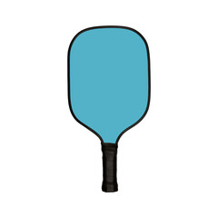 Pickleball light blue Paddle for playing pickleball isolated on a transparent background..