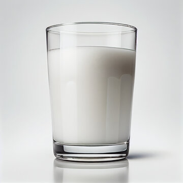 Transparent Glass of fresh milk. Illustration Generative AI