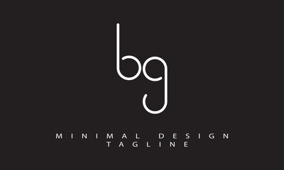 BG Minimal Logo Design Vector Art Illustration