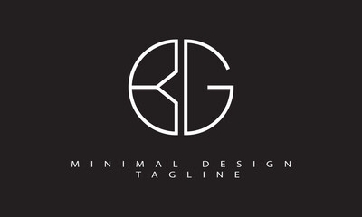 BG Minimal Logo Design Vector Art Illustration