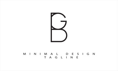 BG Minimal Logo Design Vector Art Illustration