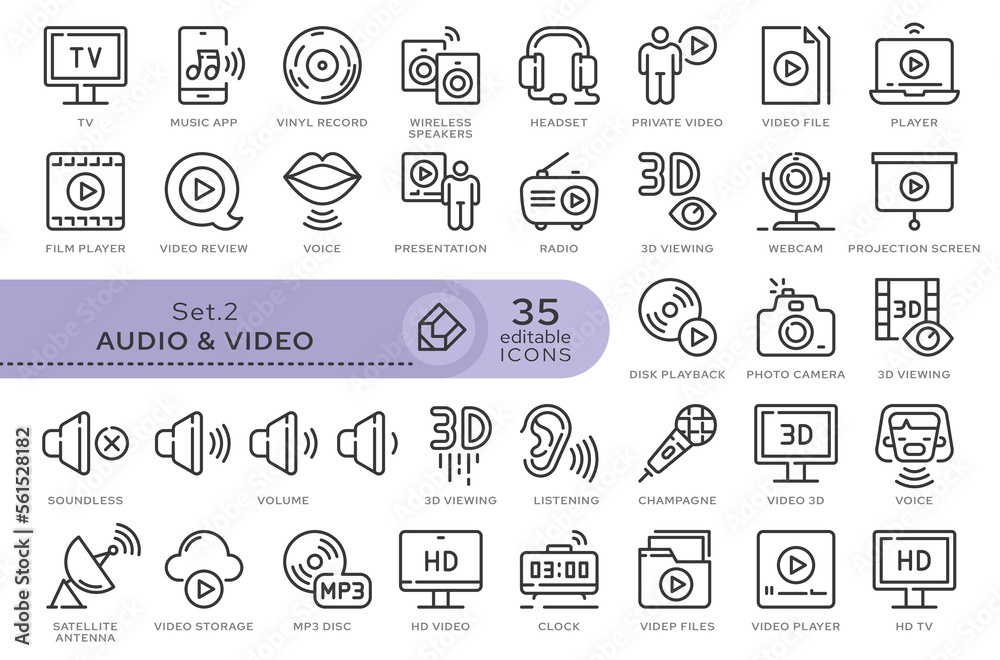 Poster set of conceptual icons. vector icons in flat linear style for web sites, applications and other gra