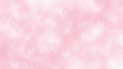 Fototapeta na wymiar Abstract Pink background with heart shape bokeh , in valentine's day , illustration 