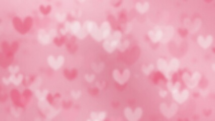 Abstract Pink background with heart shape bokeh , in valentine's day , illustration 