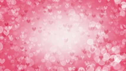 Abstract Pink background with heart shape bokeh , in valentine's day , illustration 