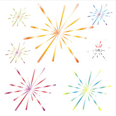 colorful fireworks vector 