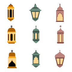 Arabic traditional Ramadan Kareem eastern lanterns garland.