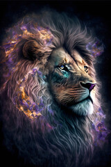 Fototapeta premium Aura Divine Synesthesia Lion