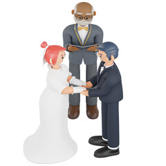 wedding ceremony 3D render illustration