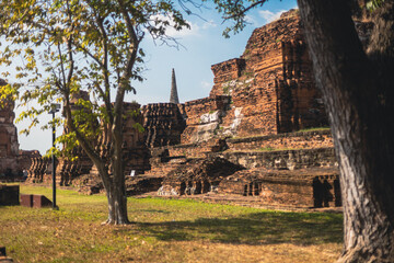 The beauty of buildings in Ayutthaya, Thailand It is a precious and rare thing.