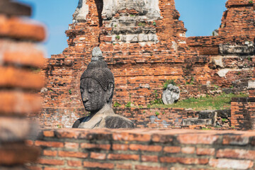 The beauty of buildings in Ayutthaya, Thailand It is a precious and rare thing.