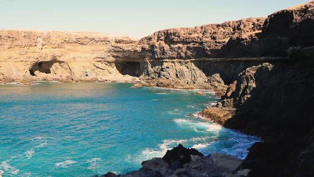 mar , ajuy , cueva , cuevas, cuevas de ajuy , olas , fuerteventura , canarias isla