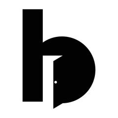 door logo with letter b