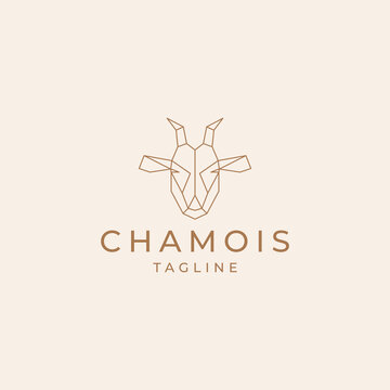 Chamois logo design icon vector