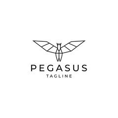 Pegasus logo design icon vector