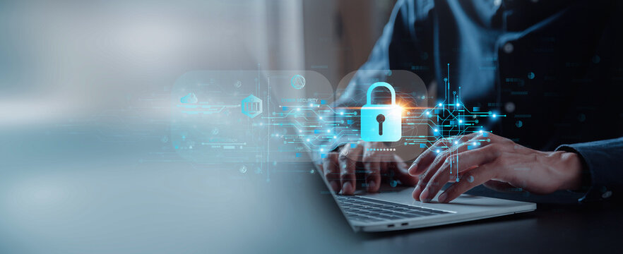 User authentication system with username and password, cybersecurity concept,global network security technology, business people protect personal information. cybersecurity concept.	