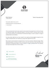 letterhead template vector, minimalist style, printing design, business template, flyer layout, concept background