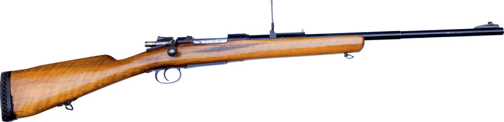 Sportarized military surpluse rifle with long distance sight up