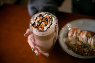 coffee latte with chocolate