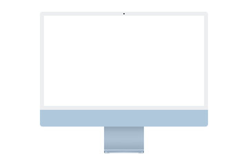 Computer monitor isolated on transparent background. High-quality blank screen monitor, desktop, pc for mockup, websites, apps, blogs, videos, etc.