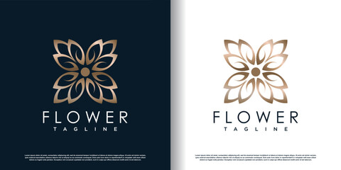 flower logo design with creative concept premium vector