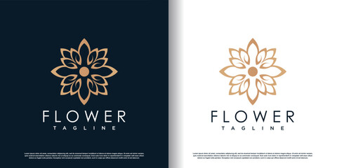 flower logo design with creative concept premium vector