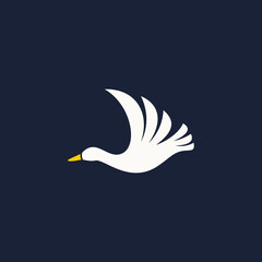 flying duck logo vector illustration