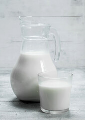 Fresh milk in the jug.