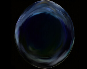 Abstract Illustration Glass ball on a black background