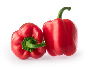 red pepper isolated on white with clipping path