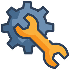 cog wheel wrench maintenance repair icon filled outline