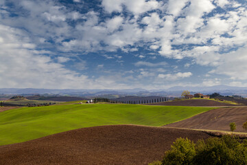 Obraz premium Typical Tuscan landscape near Siena, Tuscany, Italy