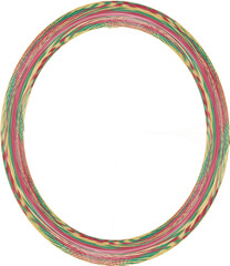colorfull red ovale round frame