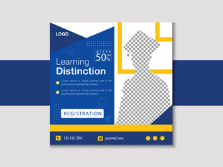 Minimal square banner template Suitable for social media post and web internet ads Vector illustration