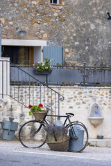 Fototapeta na wymiar still life with bicycle in Provence, France