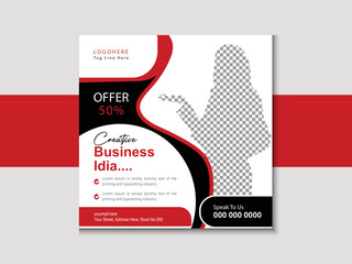 Minimal square banner template Suitable for social media post and web internet ads Vector illustration