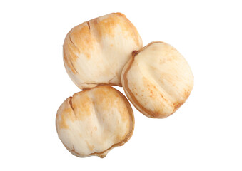 fresh palm sugar on white background