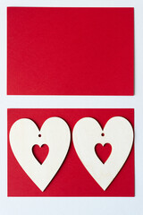 blank valentine card with hearts
